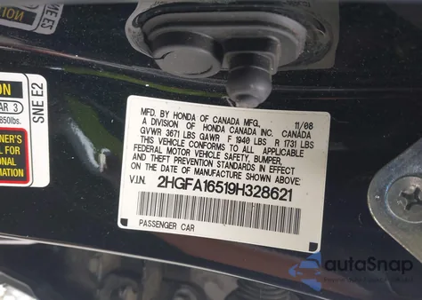 2009 Honda Civic Lx из США, поврежденный, VIN 2HGFA16519H328621